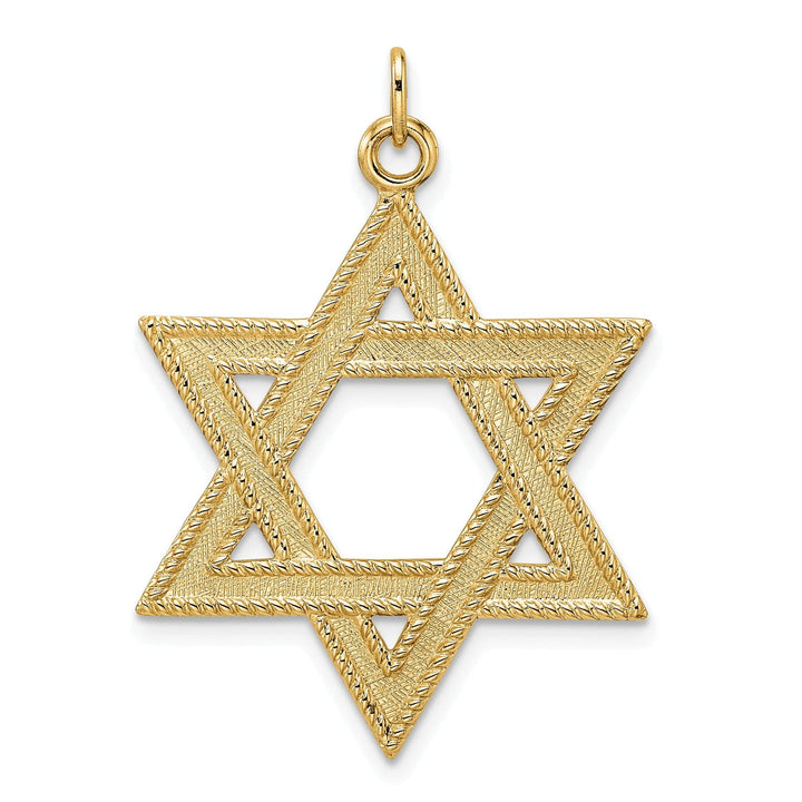 Lovely Rita's Pendants & Charms 14k Yellow Gold Polished Textured Finish Unisex Star of David Pendant
