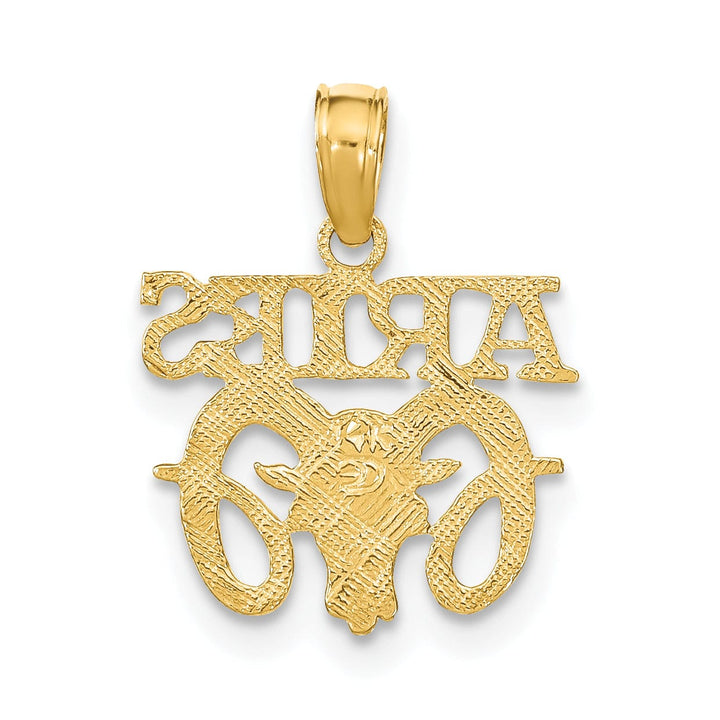 Lovely Rita's Pendants & Charms 14K Yellow Gold Polished Textured Finish Zodiac ARIES Charm Pendant