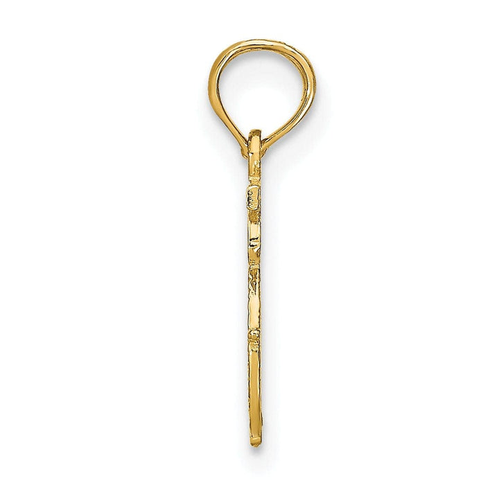 Lovely Rita's Pendants & Charms 14K Yellow Gold Polished Textured Finish Zodiac ARIES Charm Pendant