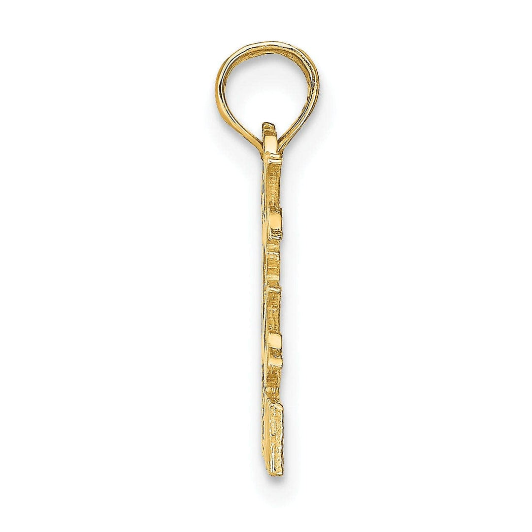 Lovely Rita's Pendants & Charms 14K Yellow Gold Polished Textured Finish Zodiac GEMINI Charm Pendant