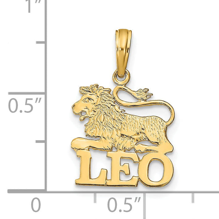 Lovely Rita's Pendants & Charms 14K Yellow Gold Polished Textured Finish Zodiac LEO Charm Pendant