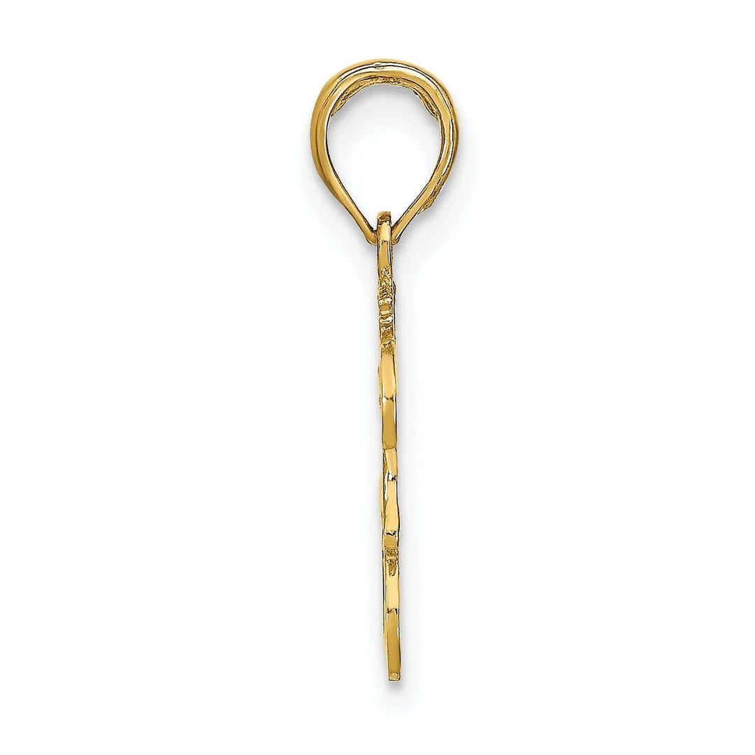 Lovely Rita's Pendants & Charms 14K Yellow Gold Polished Textured Finish Zodiac LEO Charm Pendant