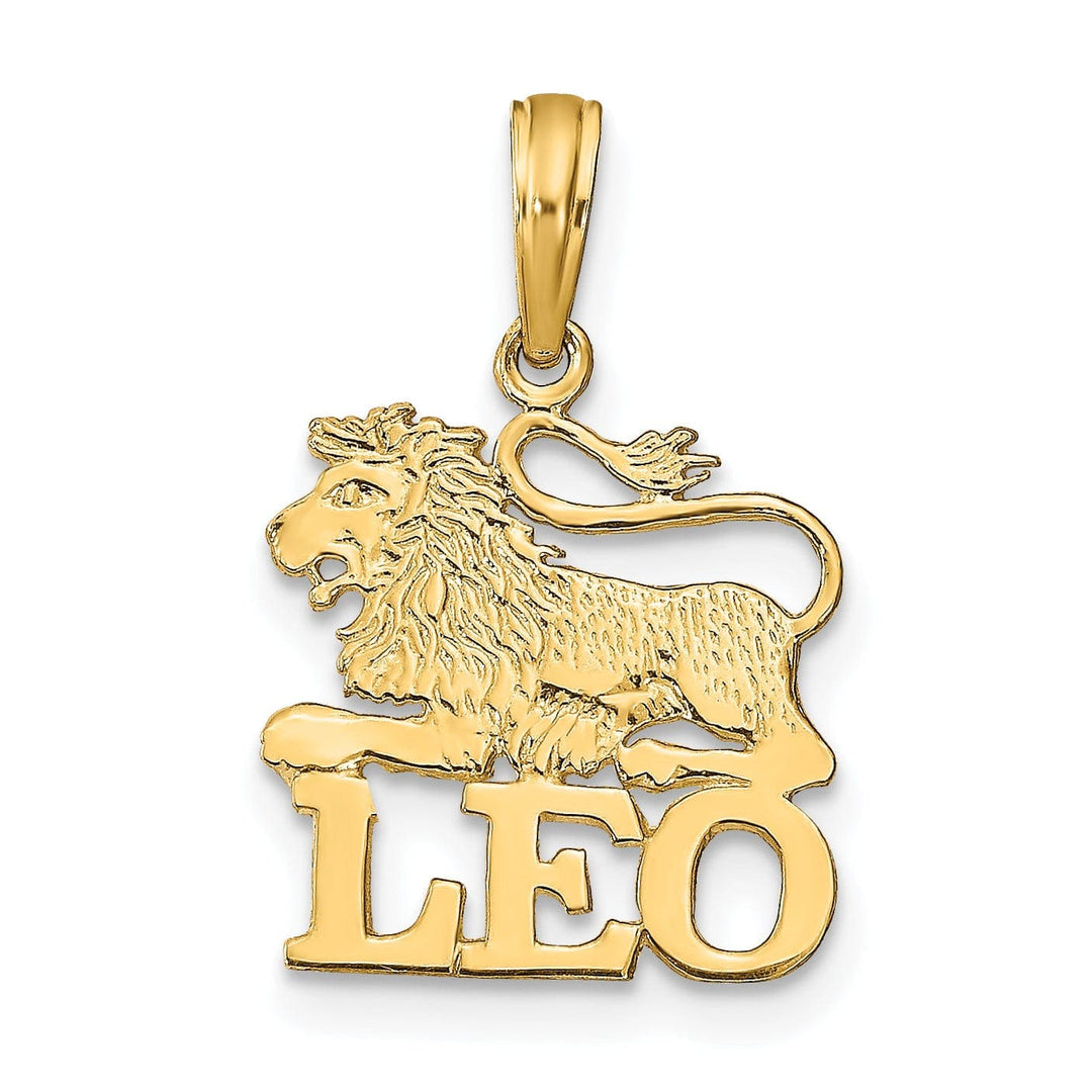 Lovely Rita's Pendants & Charms 14K Yellow Gold Polished Textured Finish Zodiac LEO Charm Pendant