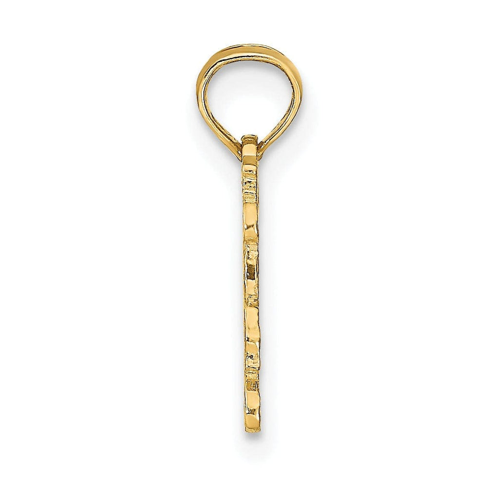 Lovely Rita's Pendants & Charms 14K Yellow Gold Polished Textured Finish Zodiac TAURUS Charm Pendant