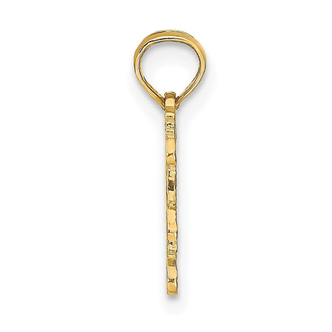 Lovely Rita's Pendants & Charms 14K Yellow Gold Polished Textured Finish Zodiac TAURUS Charm Pendant