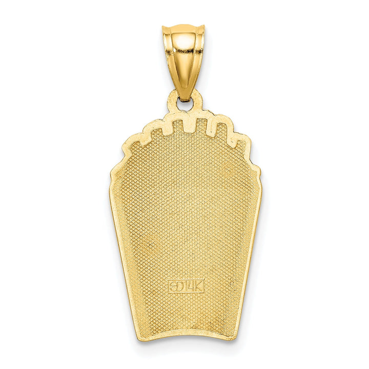 Lovely Rita's Pendants & Charms 14K Yellow Gold Polished Textured Red, Yellow Enamel Finish French Fries Charm Pendant