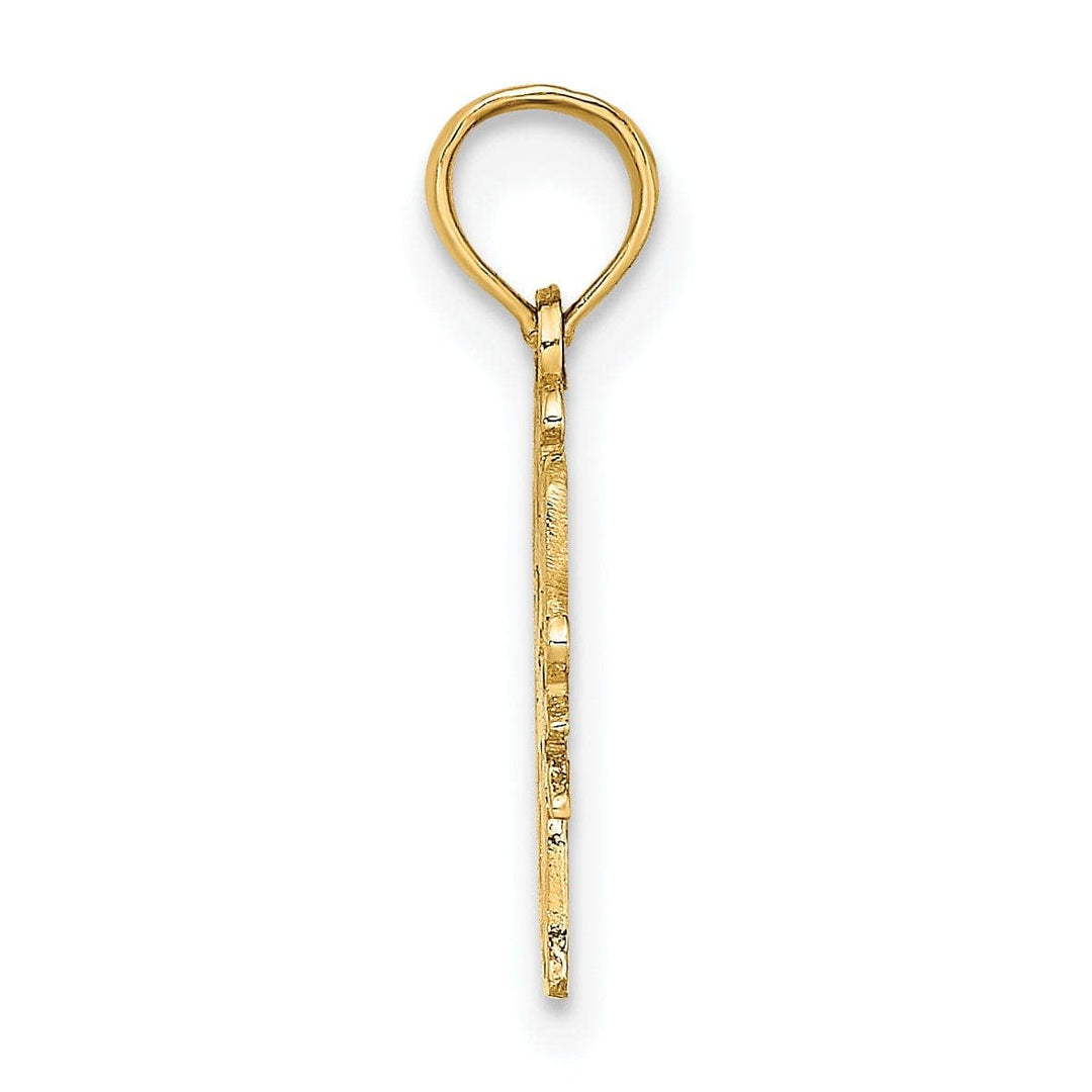 Lovely Rita's Pendants & Charms 14K Yellow Gold Polished Textured Swim Mom Swimmer Charm Pendant