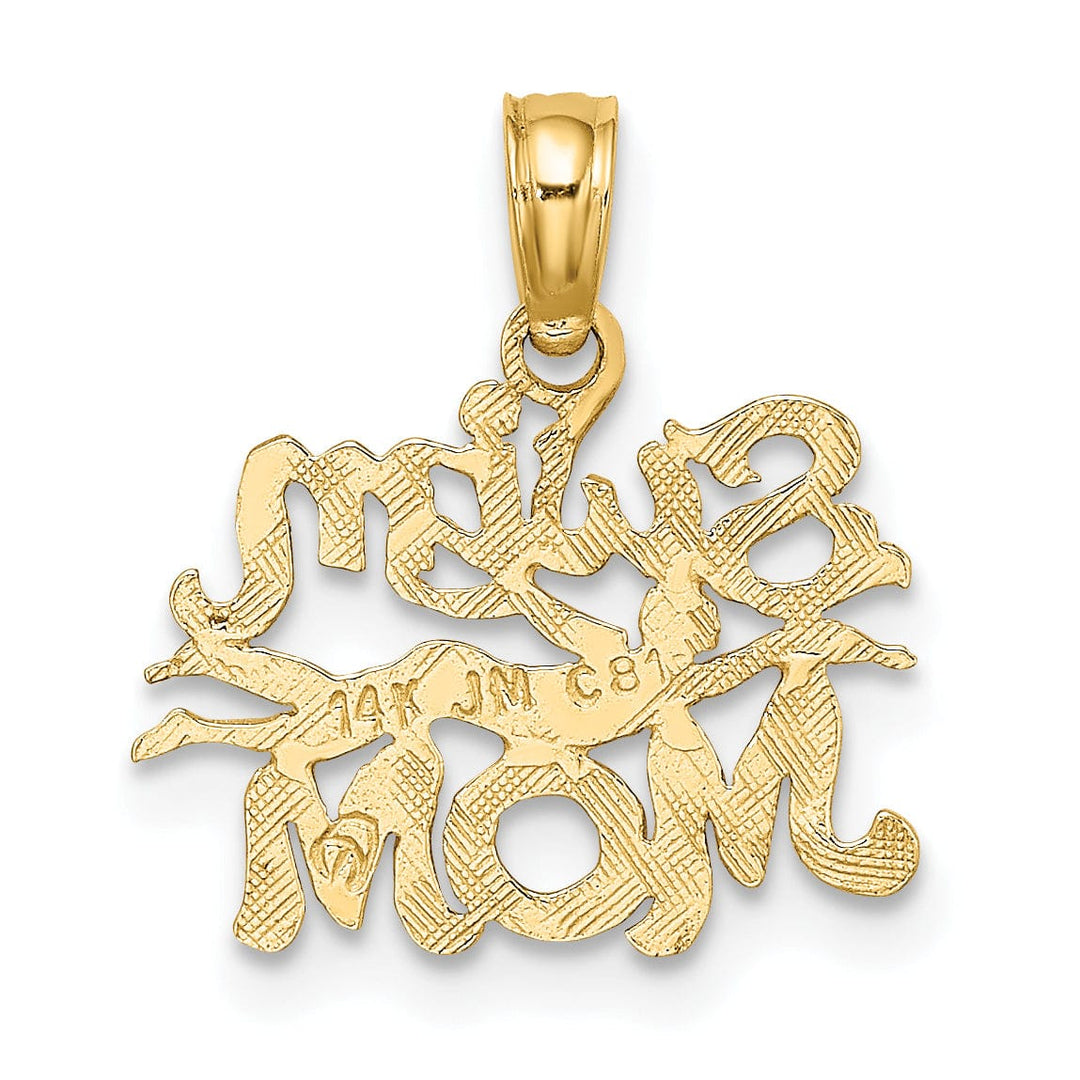 Lovely Rita's Pendants & Charms 14K Yellow Gold Polished Textured Swim Mom Swimmer Charm Pendant