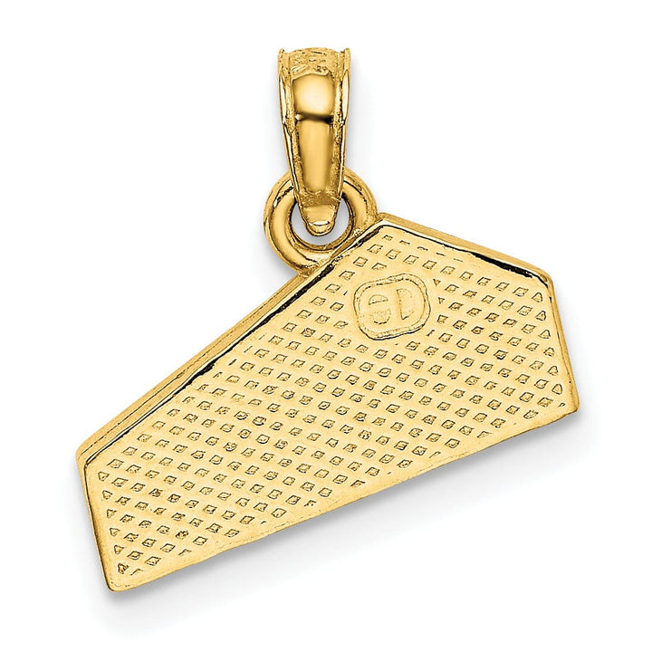 Lovely Rita's Pendants & Charms 14K Yellow Gold Polished Textured Swiss Cheese Wedge Design Charm Pendant