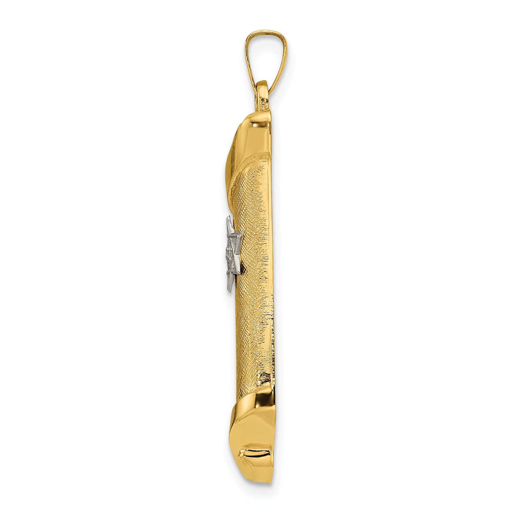 Lovely Rita's Pendants & Charms 14k Yellow Gold Polished Unisex Mezuzah with Star of David Pendant