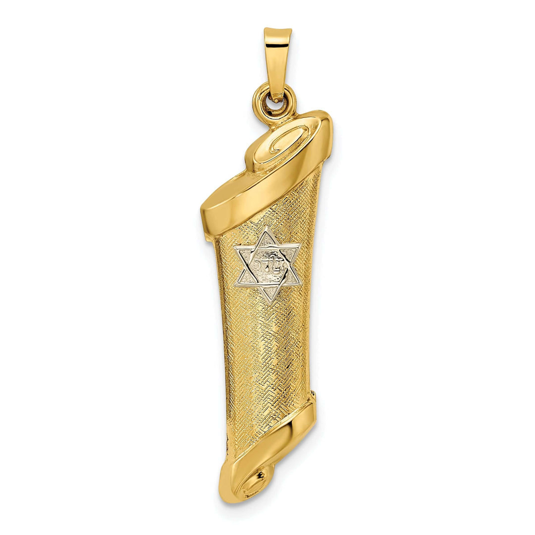 Lovely Rita's Pendants & Charms 14k Yellow Gold Polished Unisex Mezuzah with Star of David Pendant