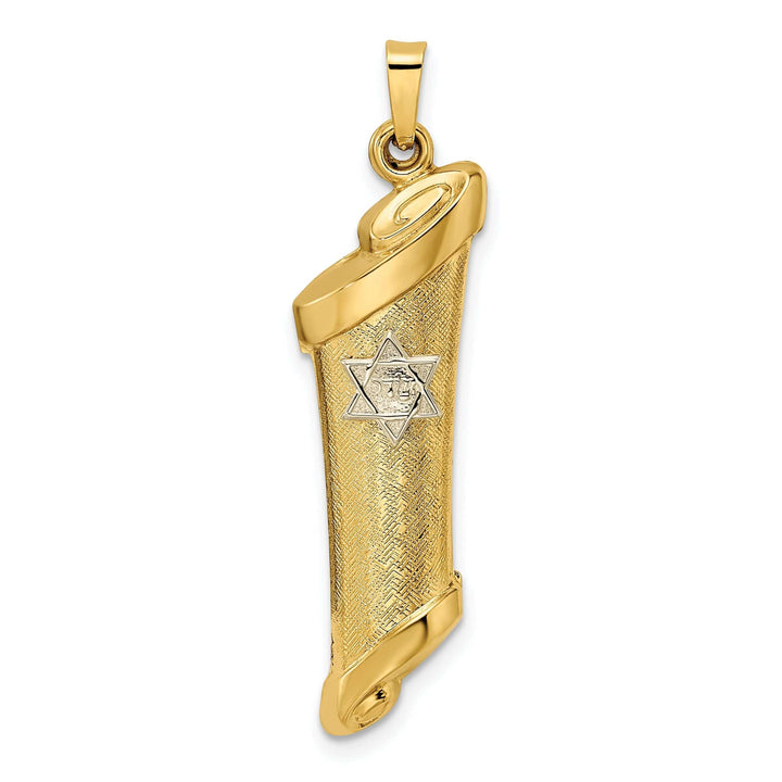 Lovely Rita's Pendants & Charms 14k Yellow Gold Polished Unisex Mezuzah with Star of David Pendant