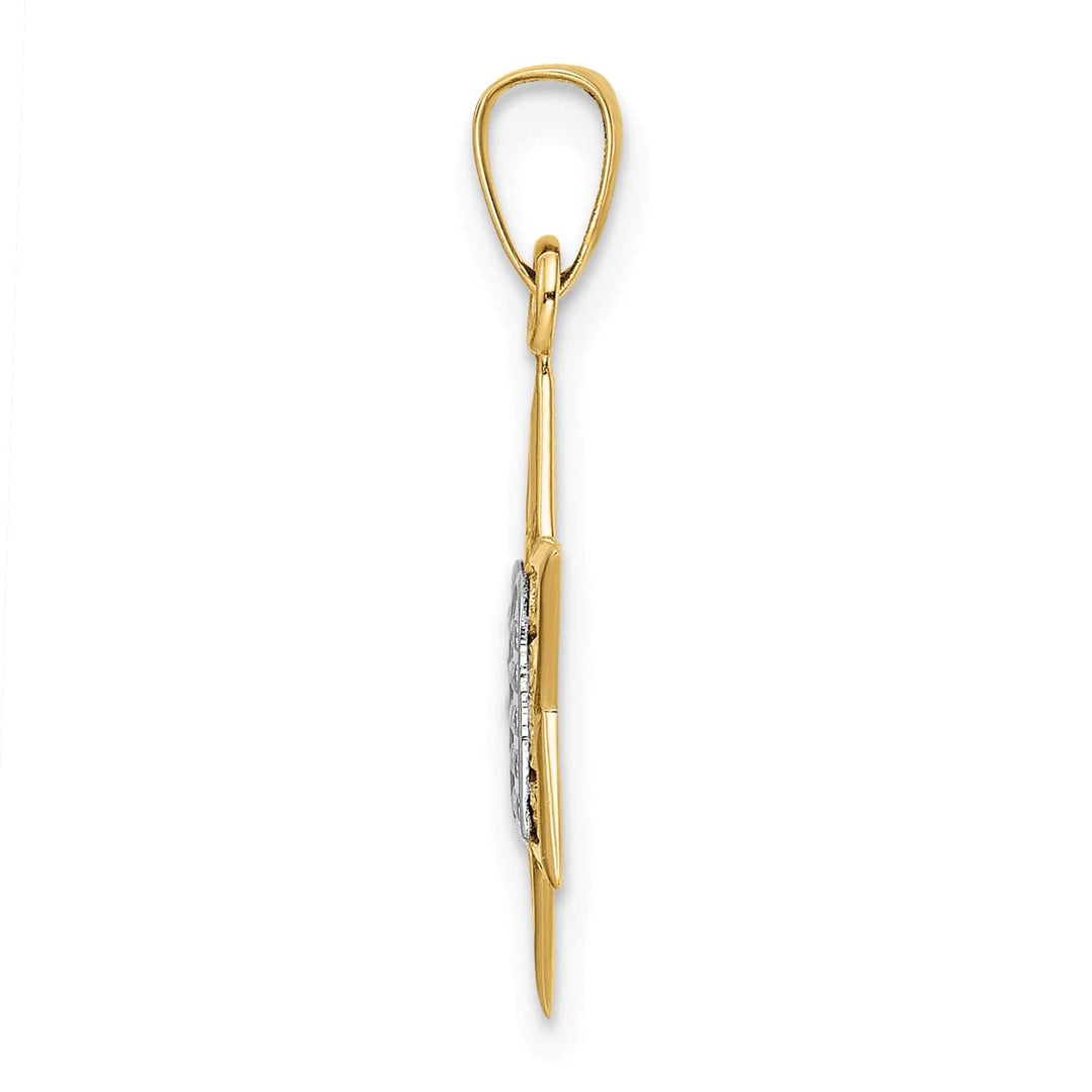 Lovely Rita's Pendants & Charms 14k Yellow Gold Polished Unisex Star of David with Torah Charm Pendant