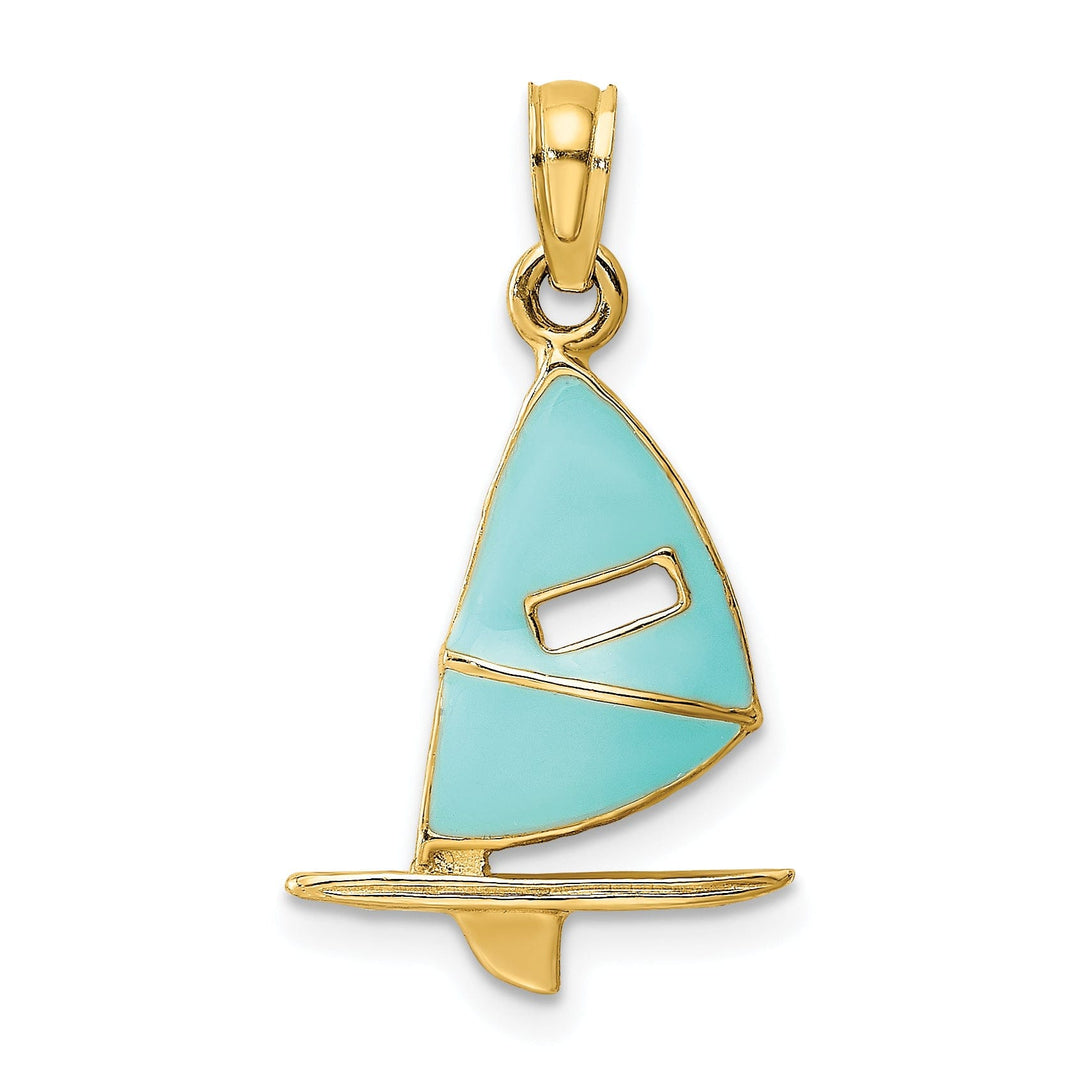 Lovely Rita's Pendants & Charms 14K Yellow Gold Polished Windsail Surfboard Pendant