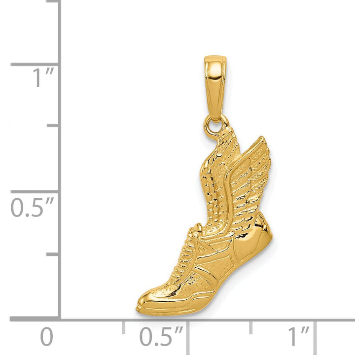 Lovely Rita's Pendants & Charms 14K Yellow Gold Polished Wing Running Shoe Charm Pendant