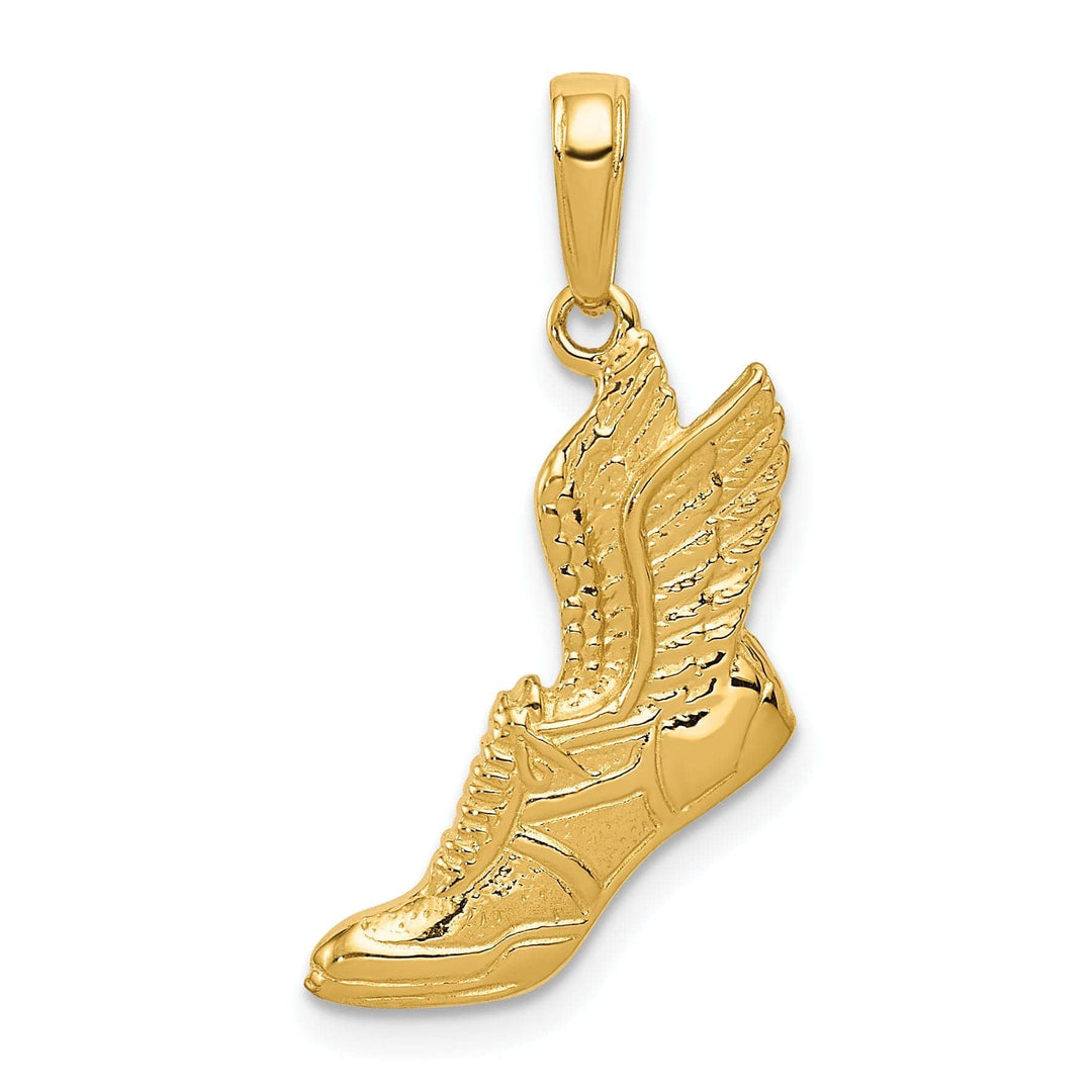 Lovely Rita's Pendants & Charms 14K Yellow Gold Polished Wing Running Shoe Charm Pendant