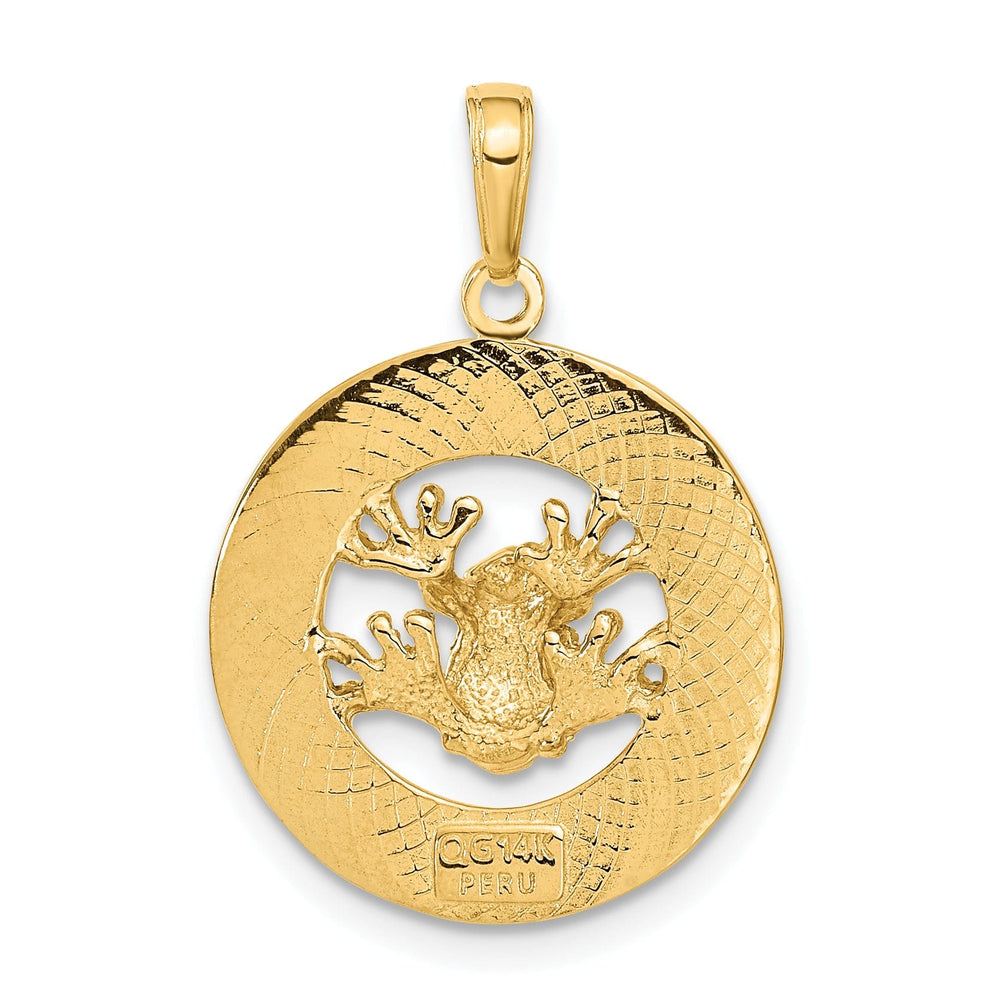 Lovely Rita's Pendants & Charms 14k Yellow Gold PUERTO RICO with Frog in Circle Design Pendant