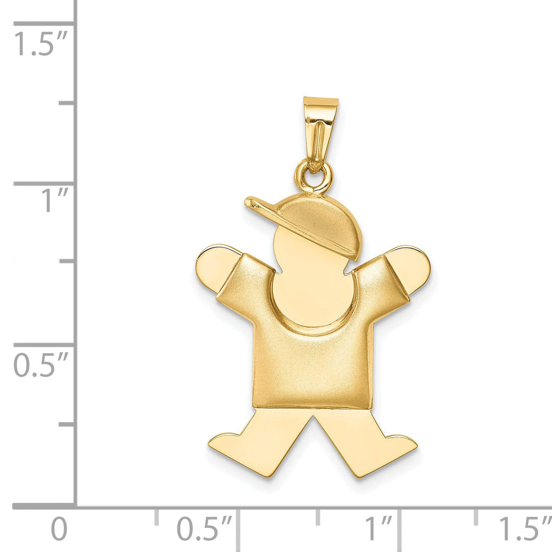 Lovely Rita's Pendants & Charms 14k Yellow Gold Puffed Boy With Hat Joy Charm