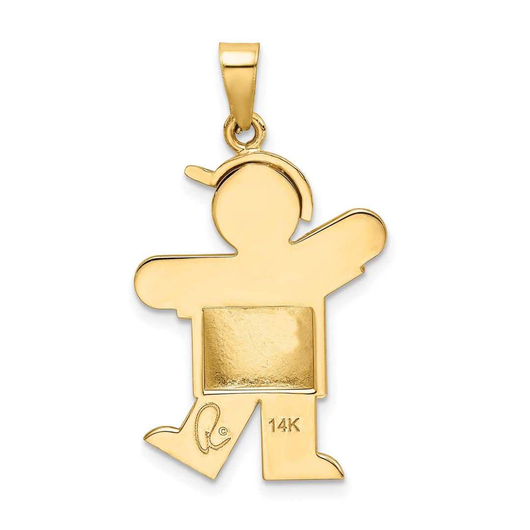 Lovely Rita's Pendants & Charms 14k Yellow Gold Puffed Boy With Hat Kiss Charm