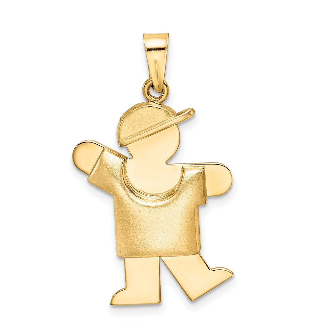 Lovely Rita's Pendants & Charms 14k Yellow Gold Puffed Boy With Hat Kiss Charm