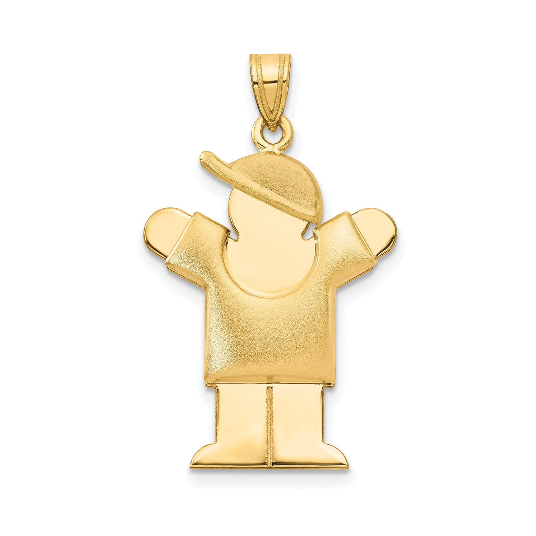 Lovely Rita's Pendants & Charms 14k Yellow Gold Puffed Boy With Hat Love Charm