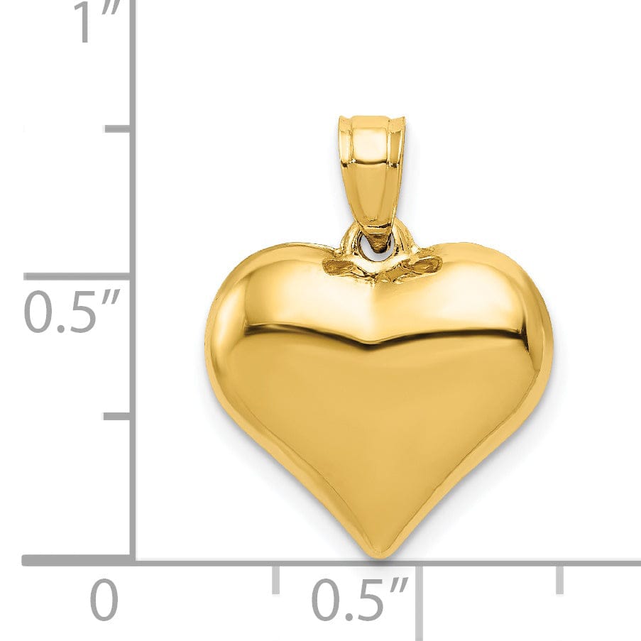 Lovely Rita's Pendants & Charms 14k Yellow Gold Puffed Heart Pendant
