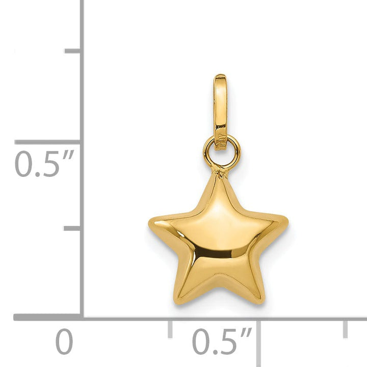 Lovely Rita's Pendants & Charms 14k Yellow Gold Puffed Star Charm