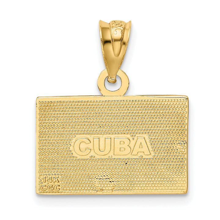 Lovely Rita's Pendants & Charms 14k Yellow Gold Red Blue White Enameled Finish Cuba Flag Charm Pendant