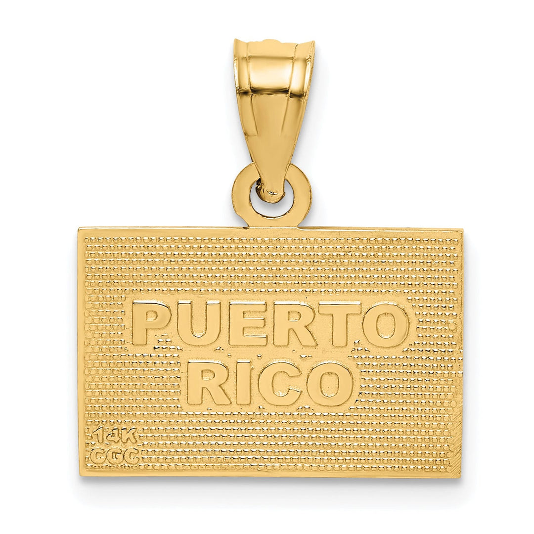 Lovely Rita's Pendants & Charms 14k Yellow Gold Red, Blue, White, Enameled Finish Puerto Rico Flag Charm Pendant