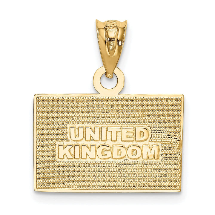 Lovely Rita's Pendants & Charms 14K Yellow Gold Red, White, Blue Enameled Finish Solid United Kingdom Flag Charm Pendant