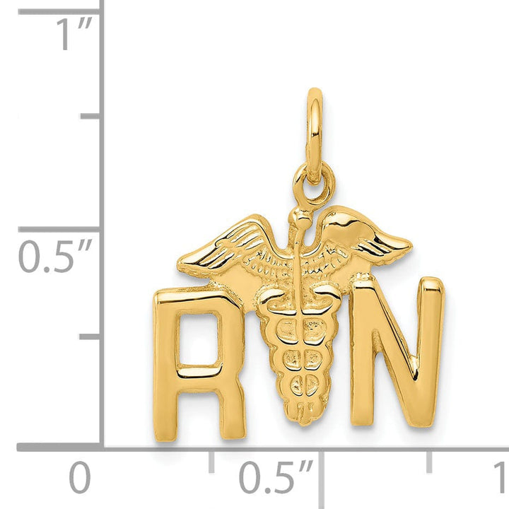 Lovely Rita's Pendants & Charms 14k Yellow Gold Registered Nurse Charm Pendant