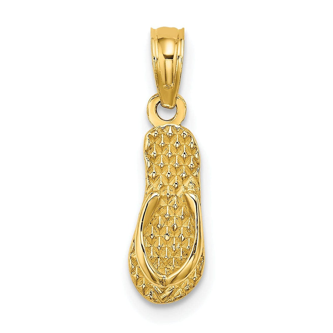 Lovely Rita's Pendants & Charms 14k Yellow Gold Reversible 3-D REHOBOTH Single Flip-Flop Sandal Pendant