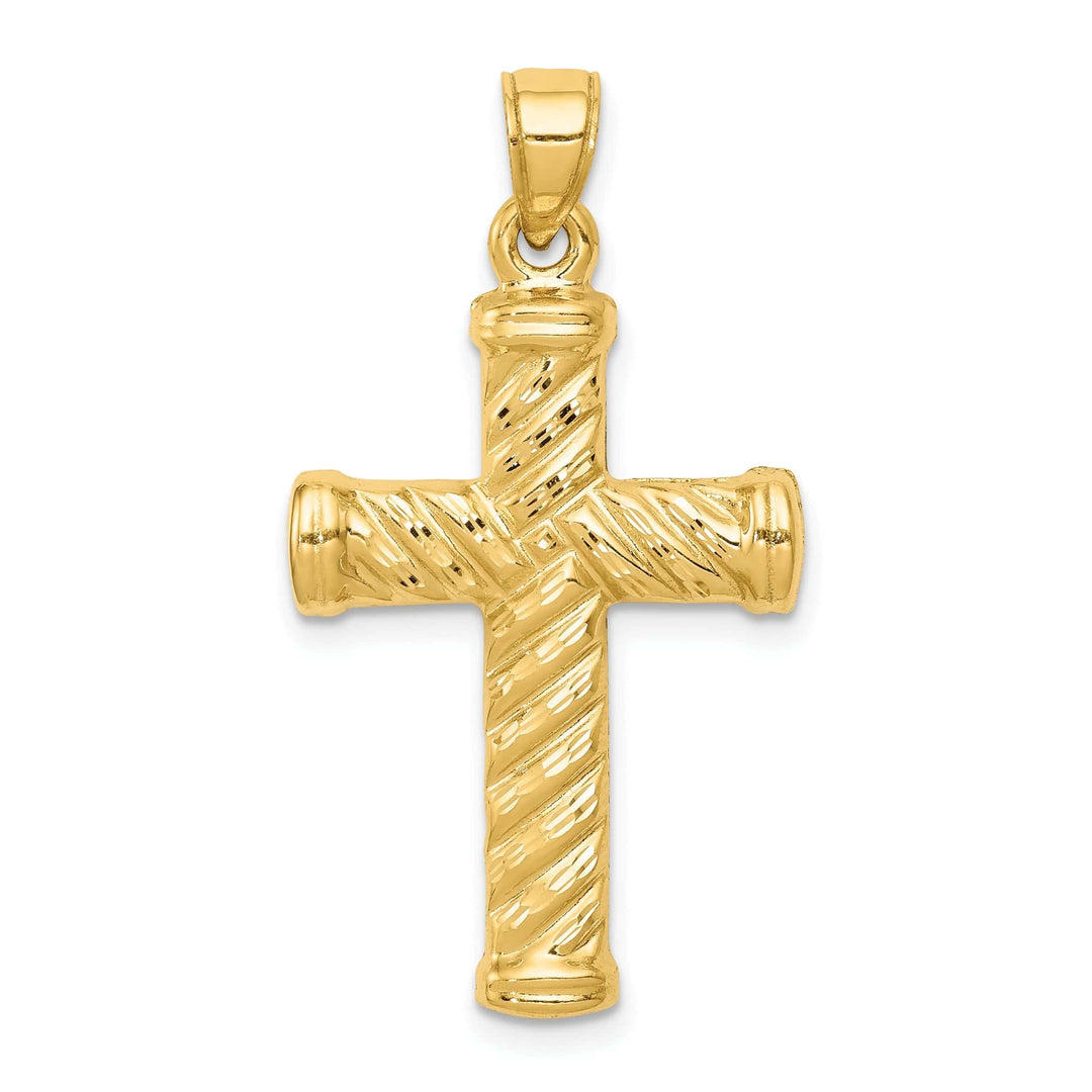 Lovely Rita's Pendants & Charms 14k Yellow Gold Reversible Diamond Cut Cross