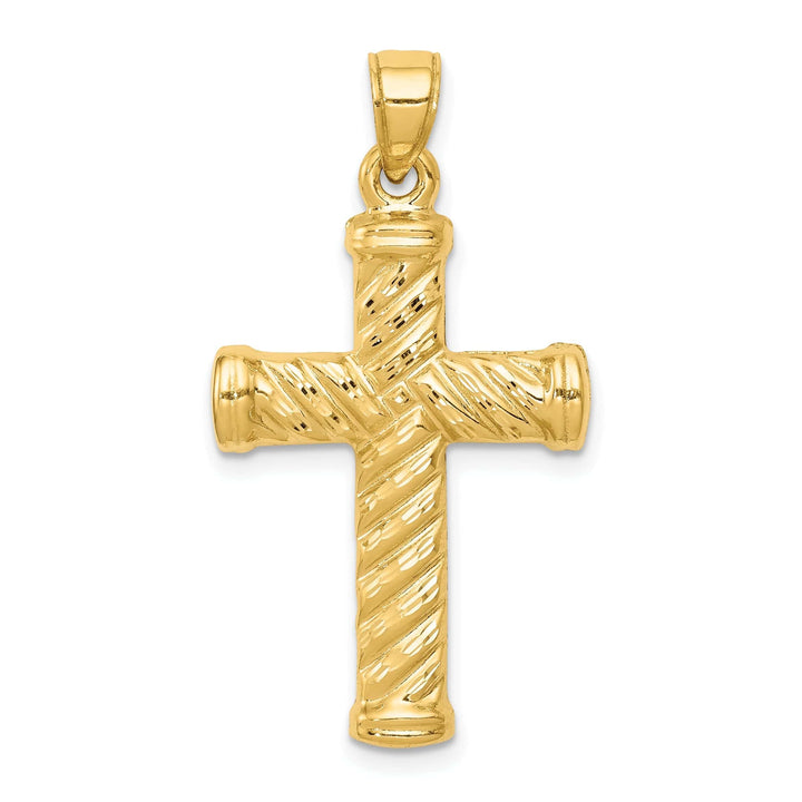 Lovely Rita's Pendants & Charms 14k Yellow Gold Reversible Diamond Cut Cross