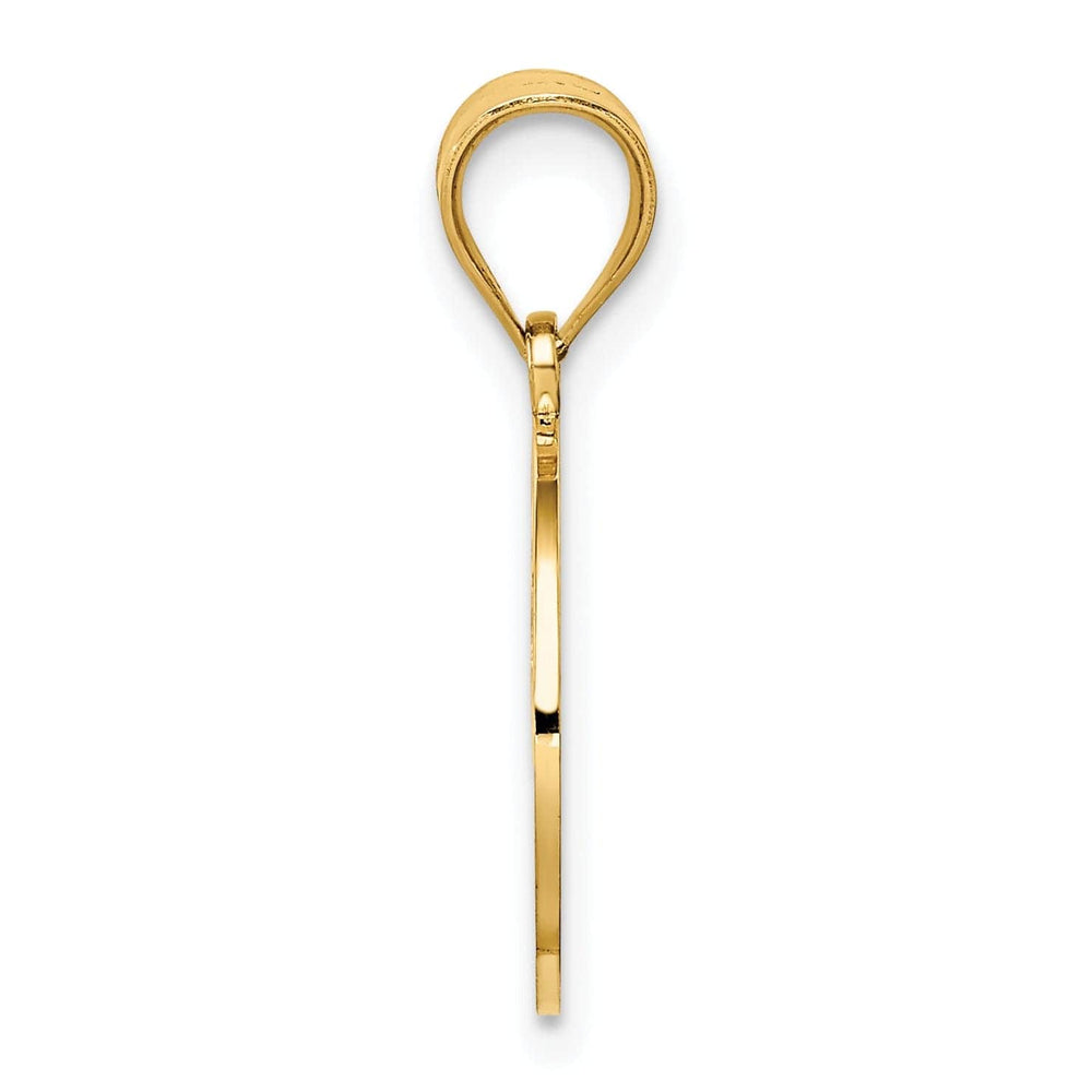 Lovely Rita's Pendants & Charms 14k Yellow Gold Reversible "Have Faith" Discription Footprints Pendant