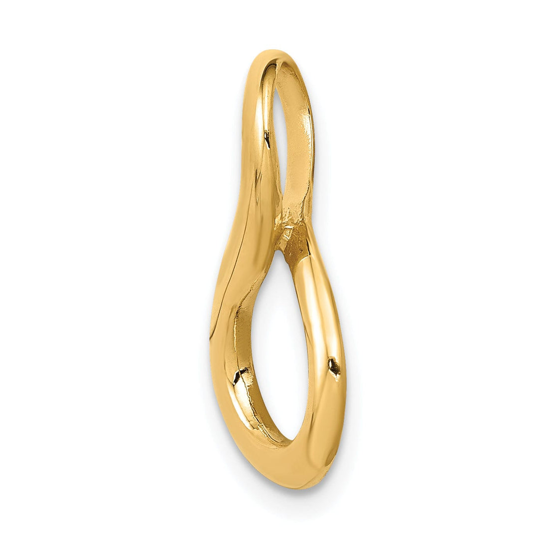 Lovely Rita's Pendants & Charms 14k Yellow Gold Reversible Swirl Infinity Shape Fancy Omega Slide Pendant