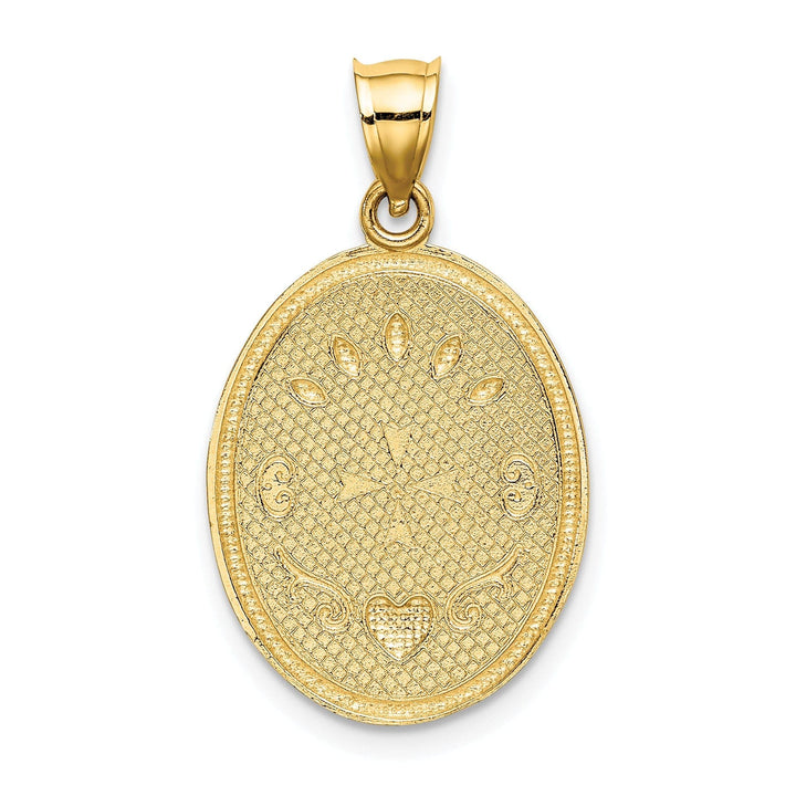 Lovely Rita's Pendants & Charms 14K Yellow Gold Rhodium Oval Shape Angel Cherub with Heart Pendant