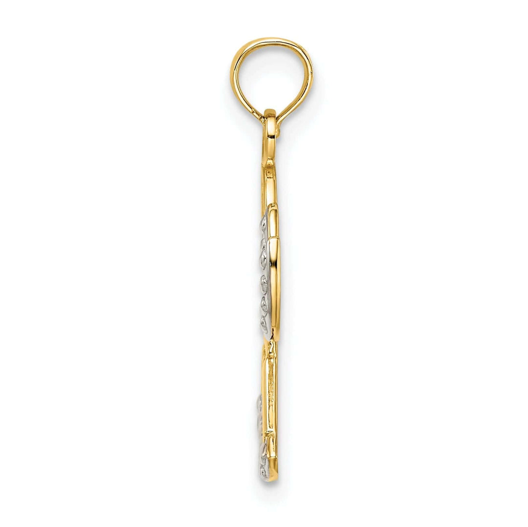 Lovely Rita's Pendants & Charms 14K Yellow Gold Rhodium Polished Angel with Faith Script Pendant