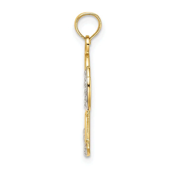 Lovely Rita's Pendants & Charms 14K Yellow Gold Rhodium Polished Angel with Faith Script Pendant