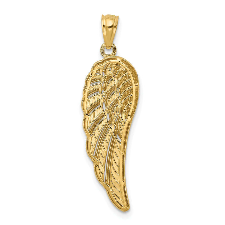 Lovely Rita's Pendants & Charms 14K Yellow Gold Rhodium Polished D.C 3-D Two Level Angel Wing Pendant