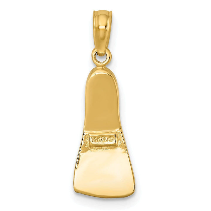 Lovely Rita's Pendants & Charms 14k Yellow Gold Rhodium Polished Finish 3-Dimensional Scuba Flipper Charm Pendant