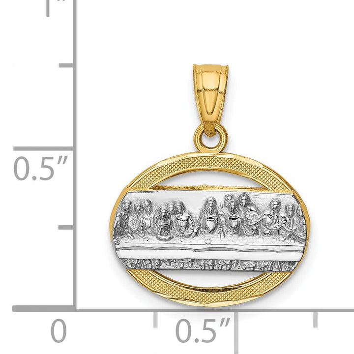 Lovely Rita's Pendants & Charms 14K Yellow Gold Rhodium Polished Finish The Last Supper Medal Pendant
