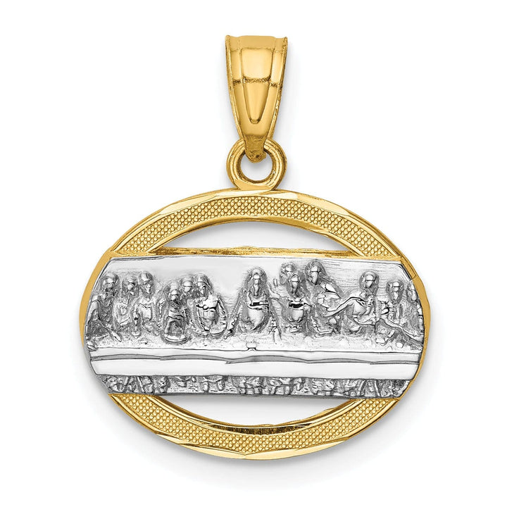 Lovely Rita's Pendants & Charms 14K Yellow Gold Rhodium Polished Finish The Last Supper Medal Pendant