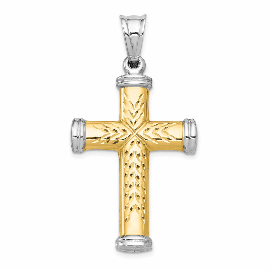 Lovely Rita's Pendants & Charms 14k Yellow Gold Rhodium Reversible Cross