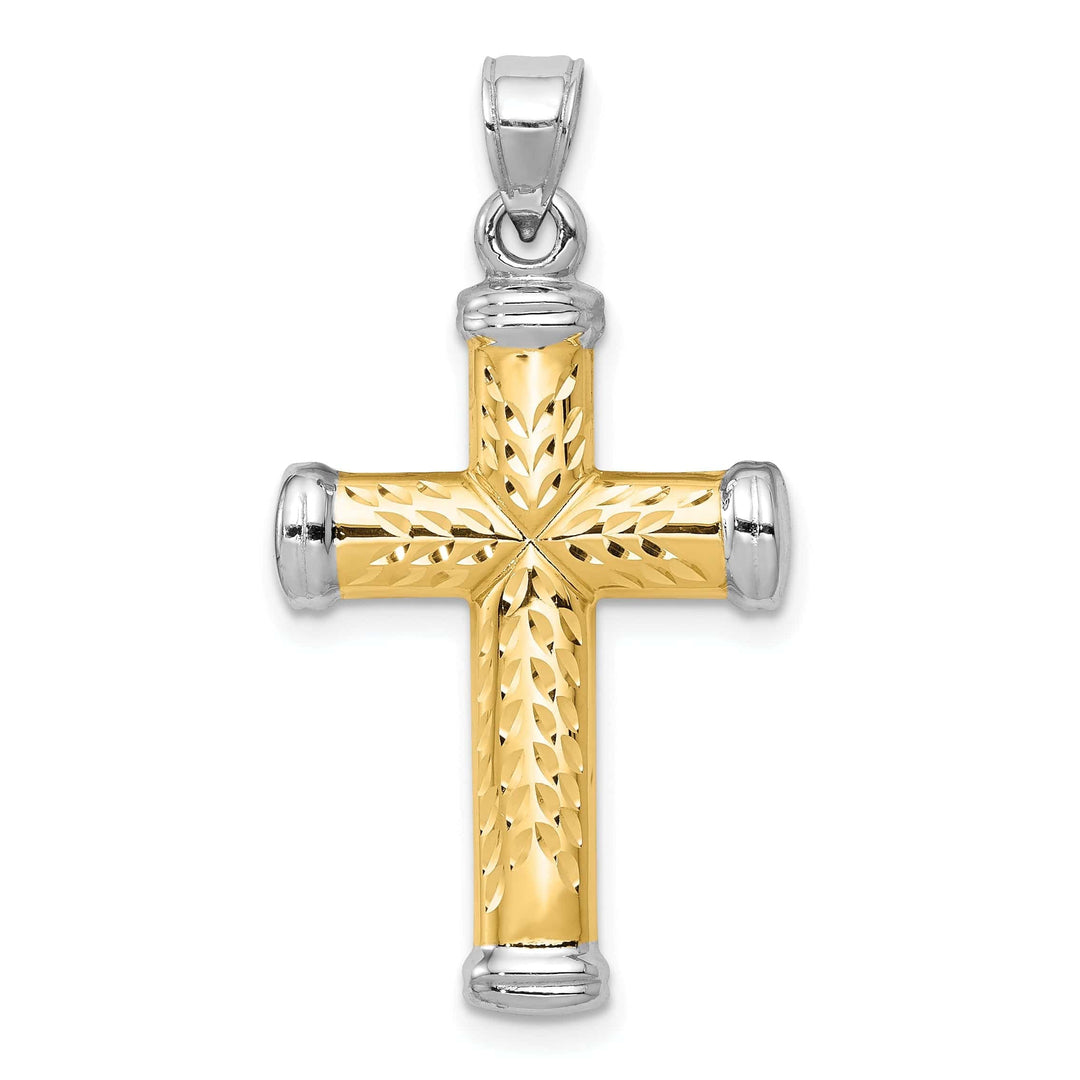 Lovely Rita's Pendants & Charms 14k Yellow Gold Rhodium Reversible Cross