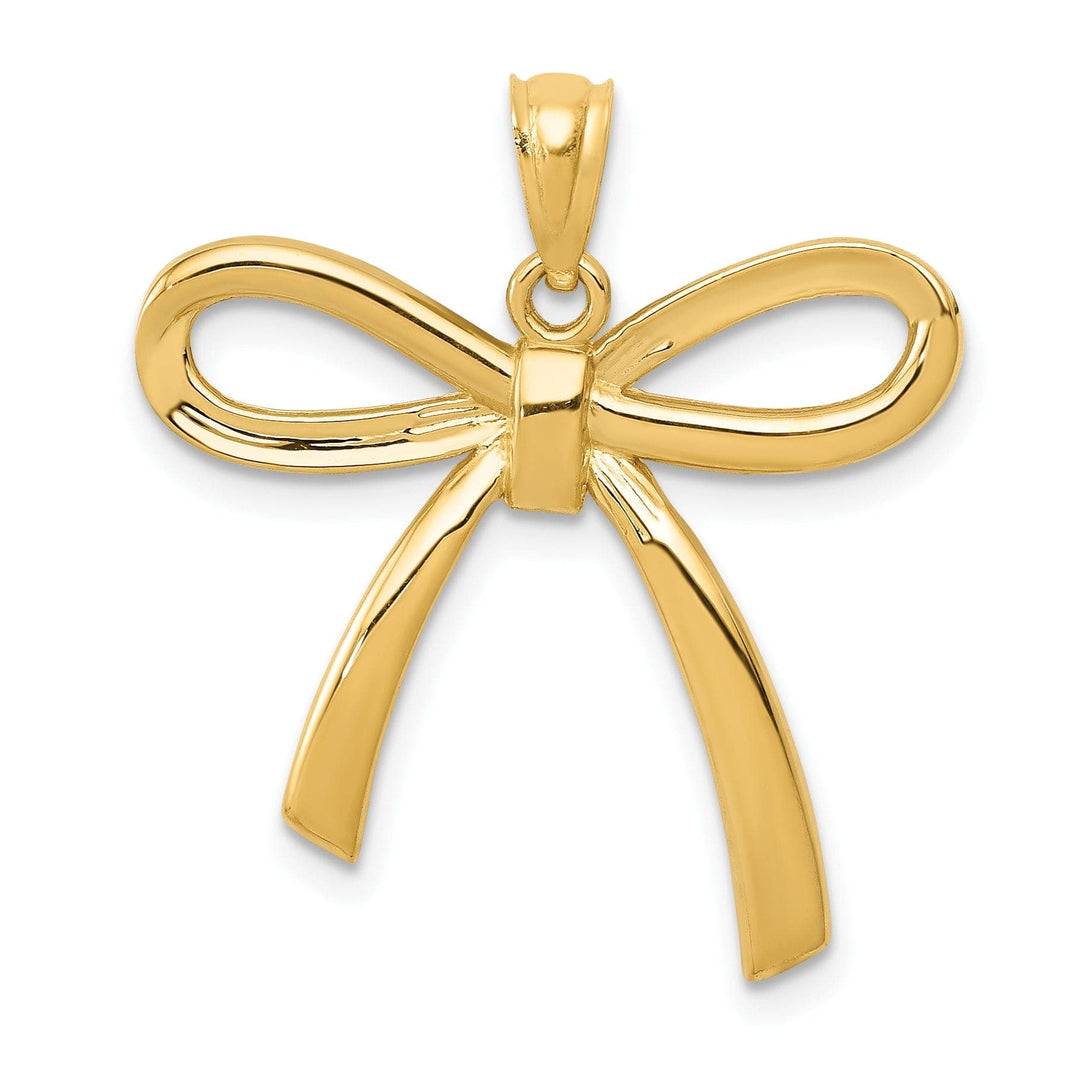 Lovely Rita's Pendants & Charms 14k Yellow Gold Ribbon Bow Charm Pendant