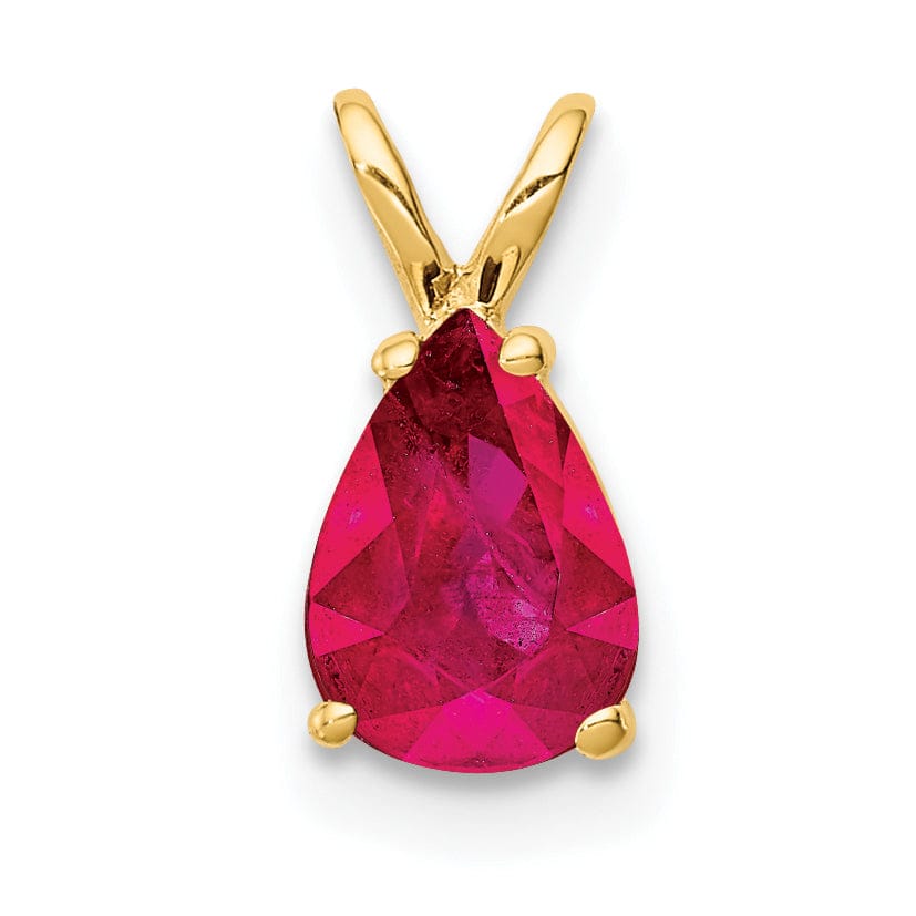 Lovely Rita's Pendants & Charms 14k Yellow Gold Ruby Diamond Pendant