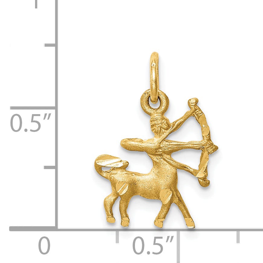 Lovely Rita's Pendants & Charms 14k Yellow Gold Sagittarius Zodiac Charm Pendant
