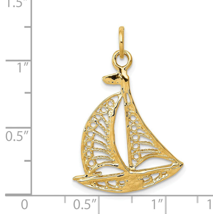 Lovely Rita's Pendants & Charms 14k Yellow Gold Sailboat Charm