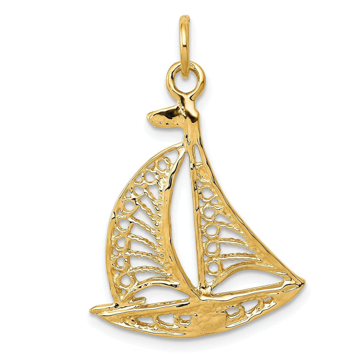 Lovely Rita's Pendants & Charms 14k Yellow Gold Sailboat Charm